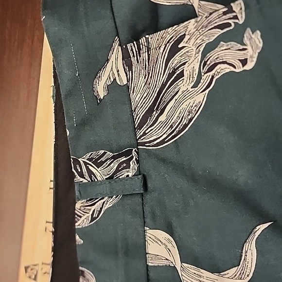 Banana Republic Reegan Floral Print Pants in Green and White sz 14 - Picture 5 of 9